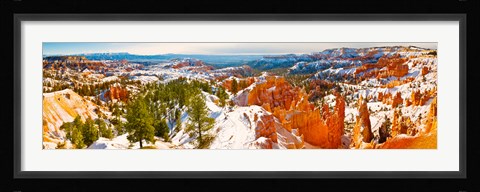 Framed High angle view of rock formations, Boat Mesa, Bryce Canyon National Park, Utah, USA Print