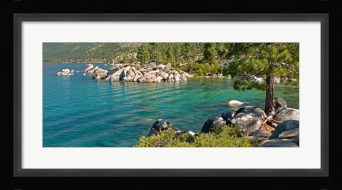 Framed Boulders at Sand Harbor, Lake Tahoe, Nevada, USA Print