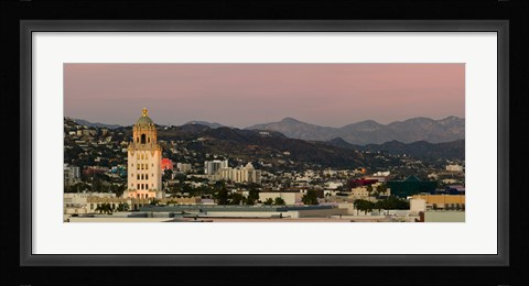 Framed Beverly Hills City Hall, Beverly Hills, West Hollywood, Hollywood Hills, California Print