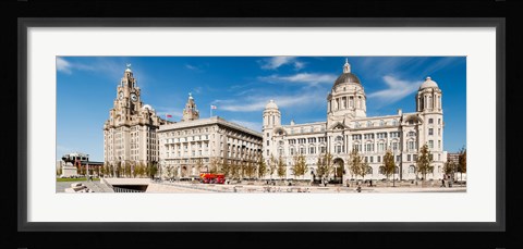 Framed Buildings at the waterfront, Royal Liver Building, Port Of Liverpool Building, Liverpool, Merseyside, England Print