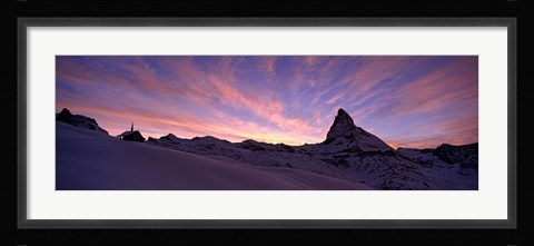 Framed Mt Matterhorn at sunset, Riffelberg, Zermatt, Valais Canton, Switzerland Print