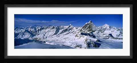 Framed Snow Covered Swiss Alps, Switzerland Print