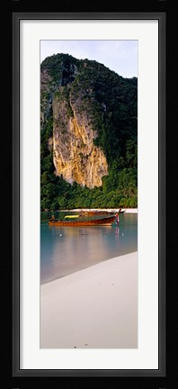 Framed Longtail boat in Ton Sai Bay, Phi Phi Don, Thailand Print