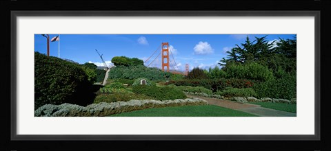Framed Suspension bridge, Golden Gate Bridge, San Francisco Bay, San Francisco, California, USA Print
