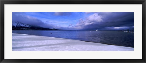 Framed Clouds over a lake, Lake Tahoe, California, USA Print