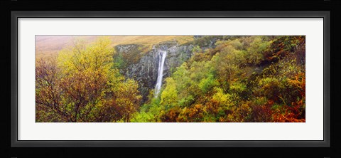 Framed Waterfall in autumn, Eas Mor, Allt Coire Na Banachdich, Glen Brittle, Isle Of Skye, Inner Hebrides, Scotland Print
