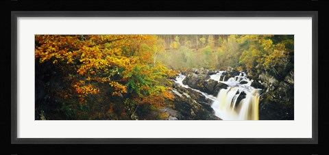Framed Waterfall in autumn, Rogie Falls, Black Water, Garve, Ross-Shire, Scotland Print