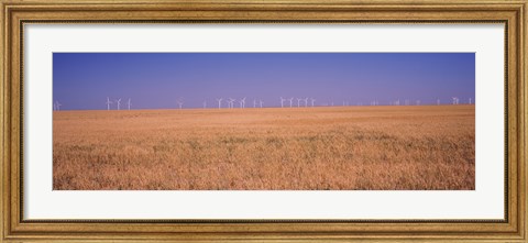 Framed Wind farm at Panhandle area, Texas, USA Print