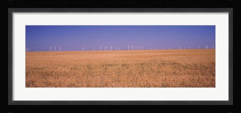Framed Wind farm at Panhandle area, Texas, USA Print
