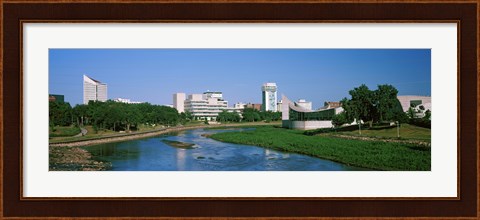 Framed Downtown Wichita viewed from the bank of Arkansas River, Kansas Print