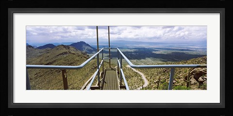 Framed South West view towards the Old Tucson Movie Set, Tucson Mountain Park, Tucson, Arizona Print