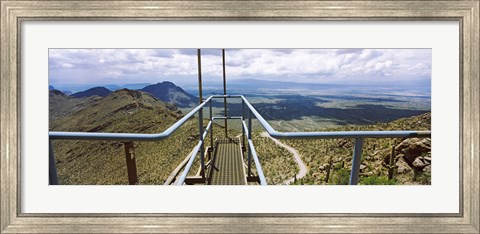 Framed South West view towards the Old Tucson Movie Set, Tucson Mountain Park, Tucson, Arizona Print
