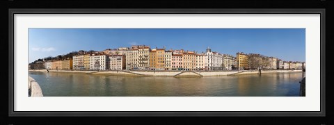 Framed Buildings at the waterfront, Saone River, Lyon, Rhone, Rhone-Alpes, France Print