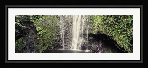 Framed Water falling from a rock, Hawaii, USA Print