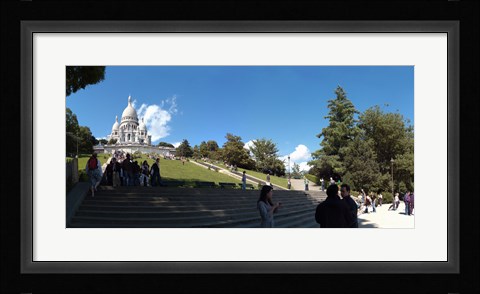 Framed Tourists at basilica, Basilique Du Sacre Coeur, Paris, Ile-de-France, France Print