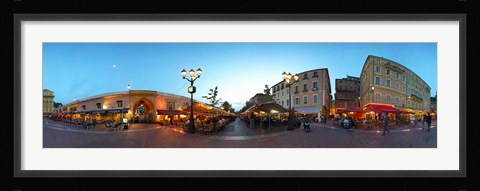 Framed Street with buildings at dusk, Nice, Alpes-Maritimes, Provence-Alpes-Cote d'Azur, France Print