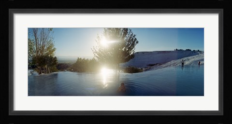 Framed Boy enjoying the hot springs and travertine pool, Pamukkale, Denizli Province, Turkey Print
