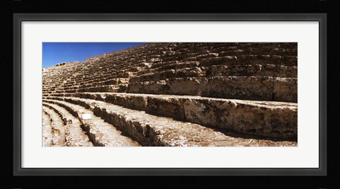 Framed Steps of the theatre in the ruins of Hierapolis, Pamukkale, Denizli Province, Turkey Print