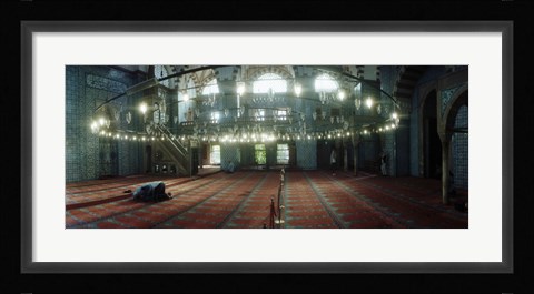 Framed Interiors of a mosque, Rustem Pasha mosque, Istanbul, Turkey Print