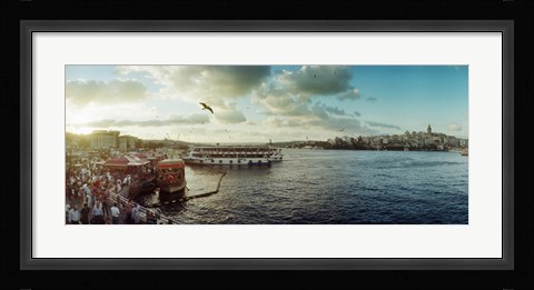 Framed Ferries along the Bosphorus, Istanbul, Turkey Print