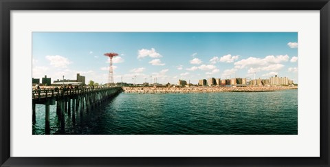 Framed People on the beach, Coney Island, Brooklyn, Manhattan, New York City, New York State, USA Print