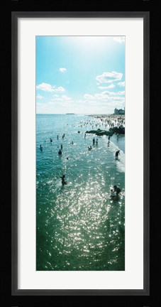 Framed Tourists enjoying on the beach at Coney Island, Brooklyn, New York City, New York State, USA Print