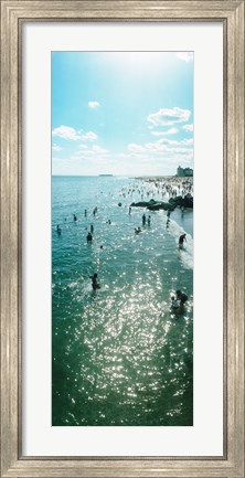 Framed Tourists enjoying on the beach at Coney Island, Brooklyn, New York City, New York State, USA Print