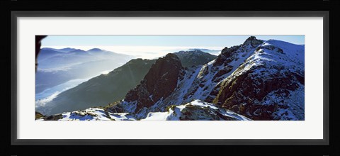 Framed Snowcapped mountain range, The Cobbler (Ben Arthur), Arrochar, Argyll And Bute, Scotland Print