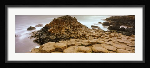 Framed Hexagonal rock at Giant's Causeway, Bushmills, County Antrim, Northern Ireland Print
