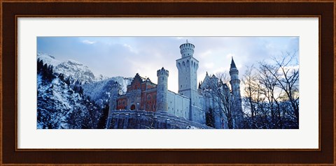 Framed Neuschwanstein Castle in winter, Bavaria, Germany Print