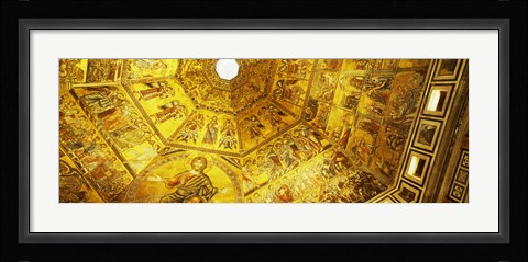 Framed Baptistery mosaic ceiling, Battistero Di San Giovanni, Florence, Tuscany, Italy Print