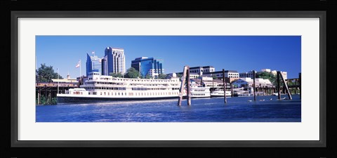 Framed Skyscrapers at the waterfront, Delta King Hotel, Sacramento, California, USA 2012 Print