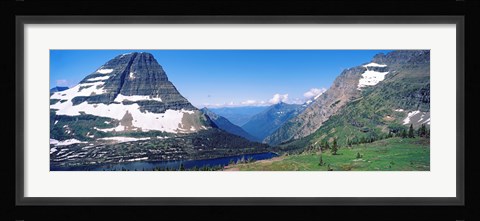 Framed Bearhat Mountain and Hidden Lake, US Glacier National Park, Montana, USA Print