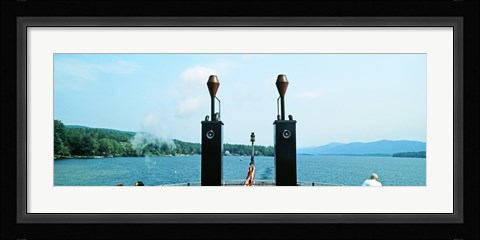 Framed View from the Minne Ha Ha Steamboat, Lake George, New York State, USA Print