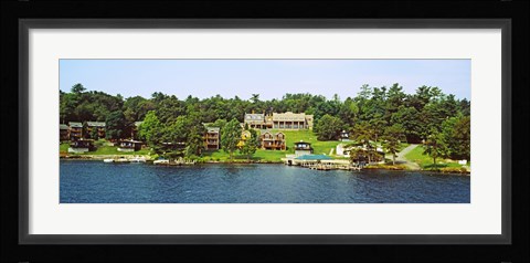 Framed Buildings along Lake George, New York State, USA Print