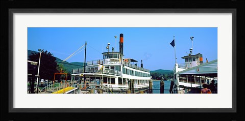 Framed Minne Ha Ha Steamboat at dock, Lake George, New York State, USA Print