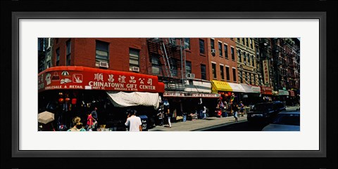 Framed People in a street, Mott Street, Chinatown, Manhattan, New York City, New York State, USA Print