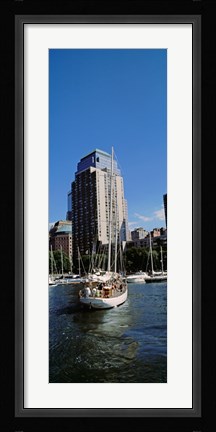 Framed Boats at North Cove Yacht Harbor, New York City (vertical) Print