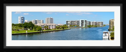 Framed Buildings on Intracoastal Waterway, Hollywood Beach, Hollywood, Florida Print