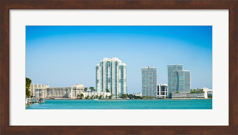 Framed Modern buildings at the waterfront, Miami, Florida, USA 2013 Print