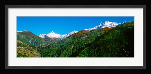 Framed Bridge at Simplon Pass road in autumn, Valais Canton, Switzerland Print