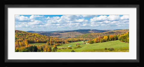 Framed Trees on hill during autumn, New York State, USA Print
