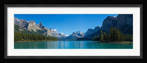 Framed Maligne Lake with Canadian Rockies in the background, Jasper National Park, Alberta, Canada Print