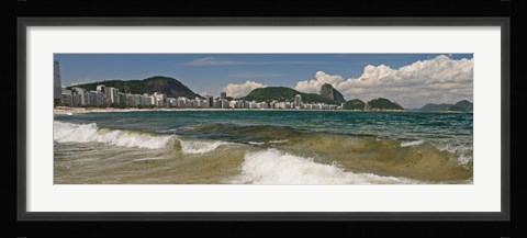 Framed Waves on Copacabana Beach with Sugarloaf Mountain in background, Rio De Janeiro, Brazil Print