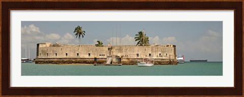 Framed Historical fortification in Baia De Todos Os Santos, Salvador, Bahia, Brazil Print