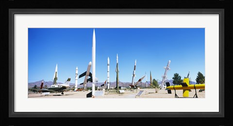 Framed Missiles at a museum, White Sands Missile Range Museum, Alamogordo, New Mexico Print