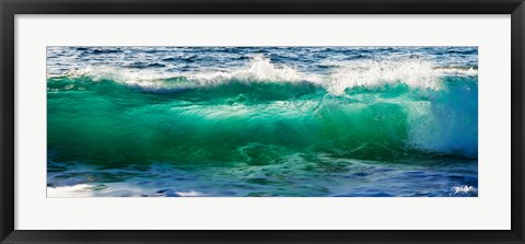 Framed Wave splashing on the beach, Todos Santos, Baja California Sur, Mexico Print
