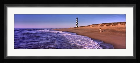 Framed Lighthouse on the beach, Cape Hatteras, North Carolina, USA Print