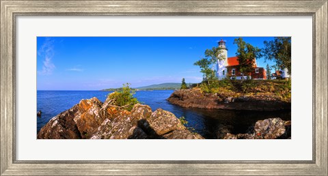 Framed Eagle Harbor Lighthouse at coast, Michigan, USA Print