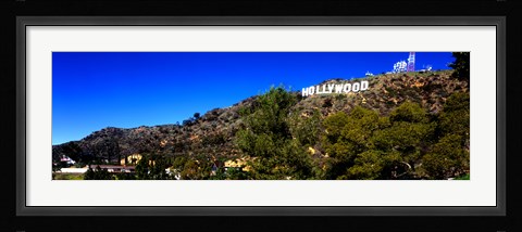 Framed Low angle view of Hollywood Sign, Hollywood Hills, Hollywood, Los Angeles, California, USA Print